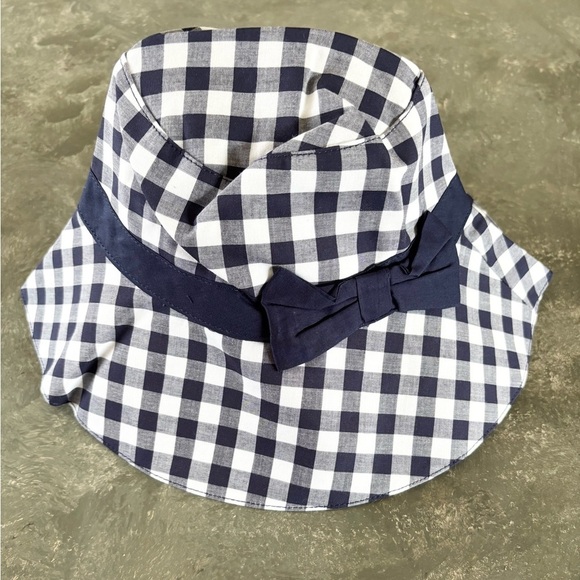 Janie and Jack Other - Janie and Jack navy blue and white plaid bucket hat size 12-24 months new